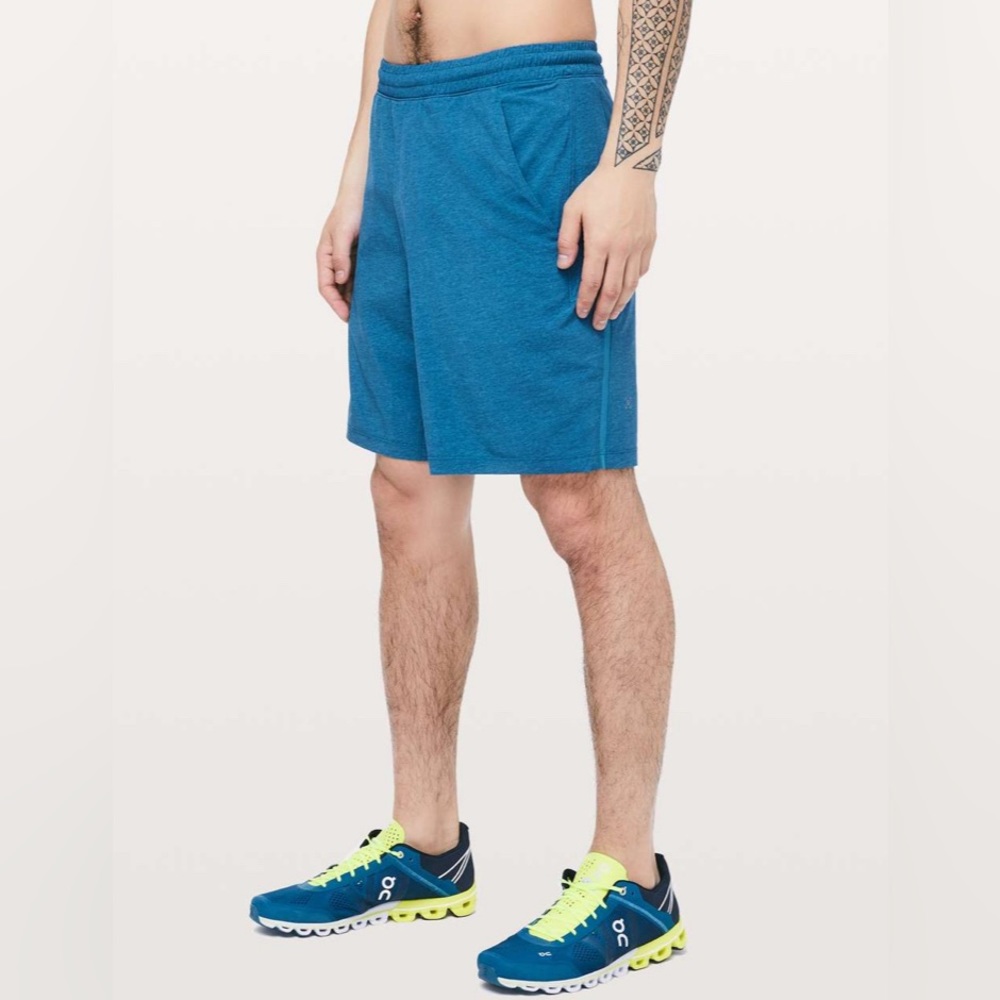 Lululemon Pace Breaker Short 9” Linerless Heathered Texture Printed Vivid Aqua